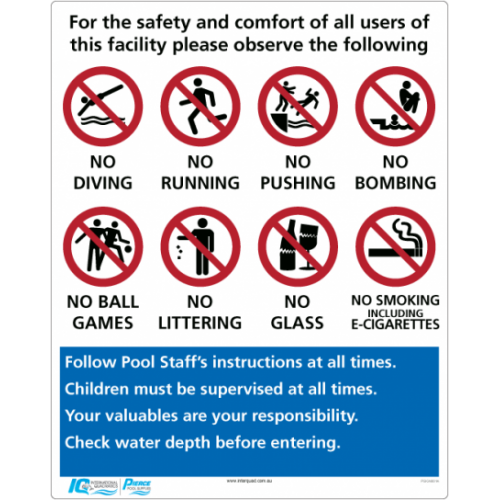 Pool Rules Sign - A